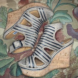 Not Rated Grey Suede Wedge Sandal